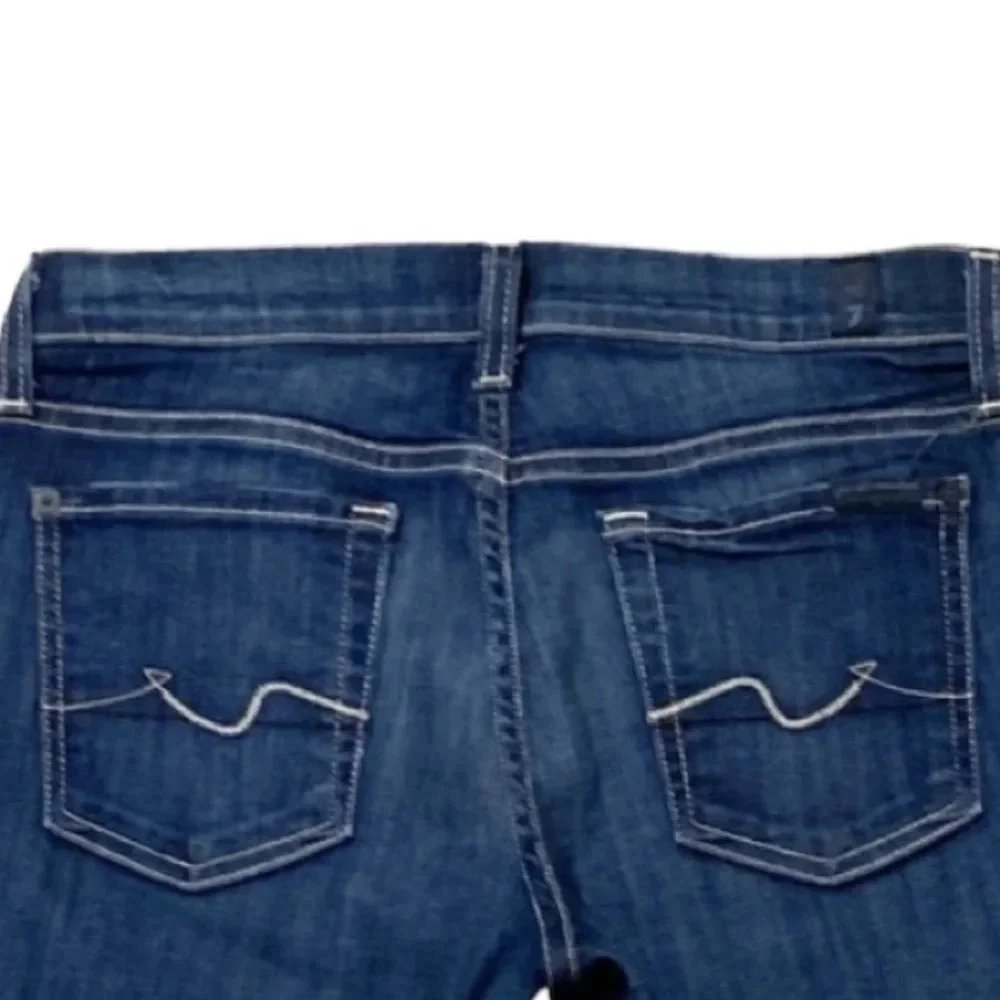 7 For All Mankind Blue Button Fly Cuffed Jeans Size 24